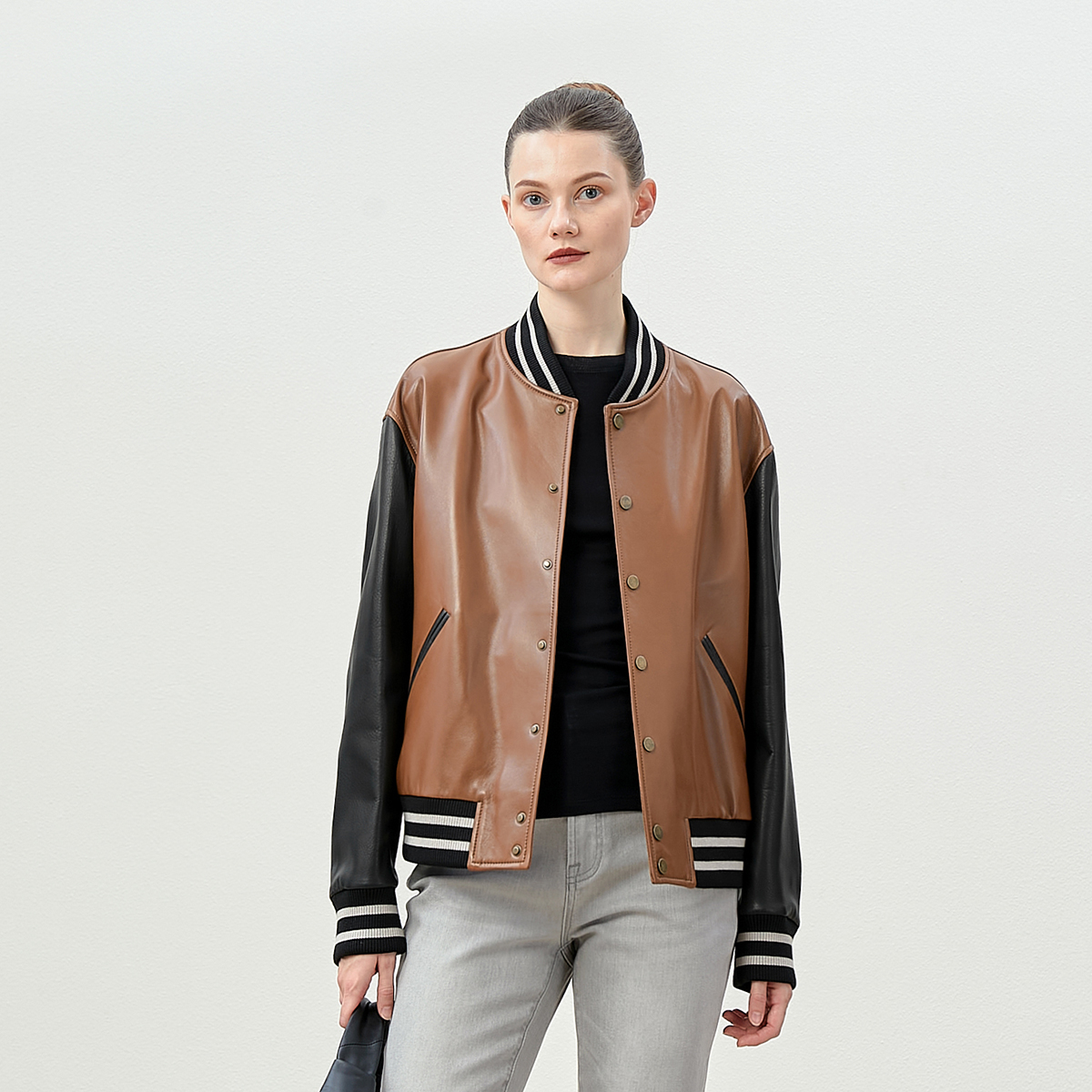 WPY06024 茉莉雅集 西班牙无涂层小羊皮撞摔纹羊皮衣