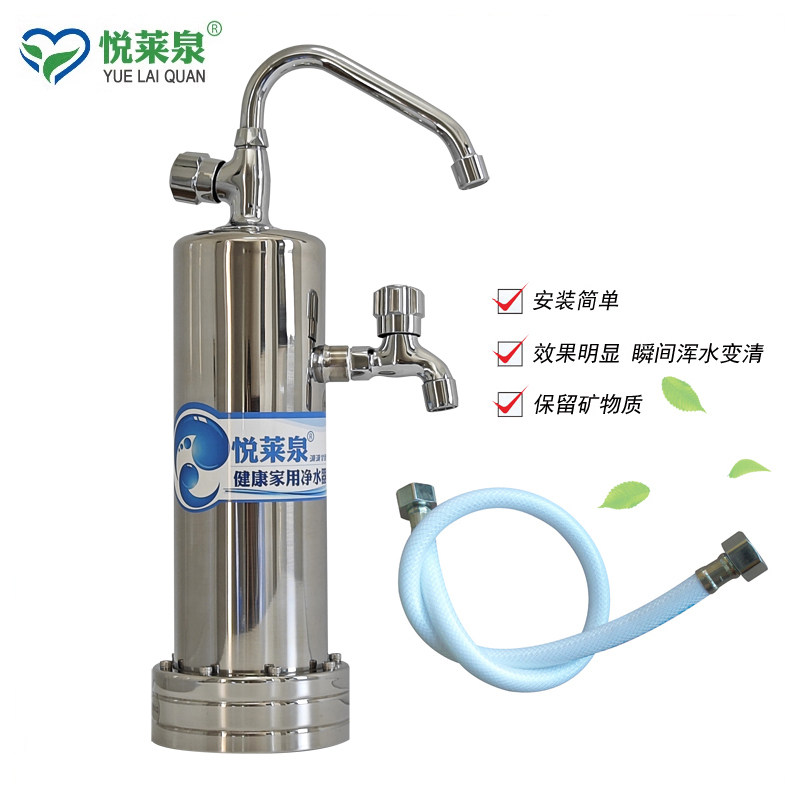 台式双龙头不锈钢厨房净水器超滤