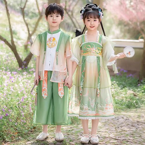 男女童汉服短袖六一儿童节演出服