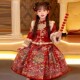 冬装 套装 红色拜年服喜庆过年衣服 马面裙夹棉新年装 女童中国风唐装