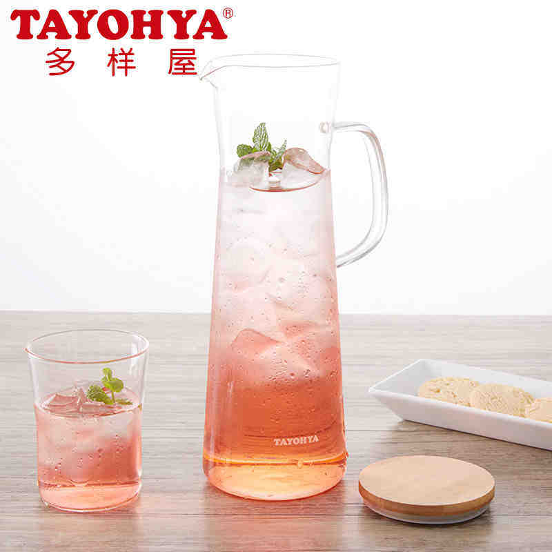 TAYOHYA/多样屋 竹风玻璃水具组 1壶4杯日式简约耐热玻璃耐冷水壶