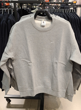 NIKE Lab 刺绣秋冬款重磅加绒保暖宽松圆领卫衣 DX1362-010-063