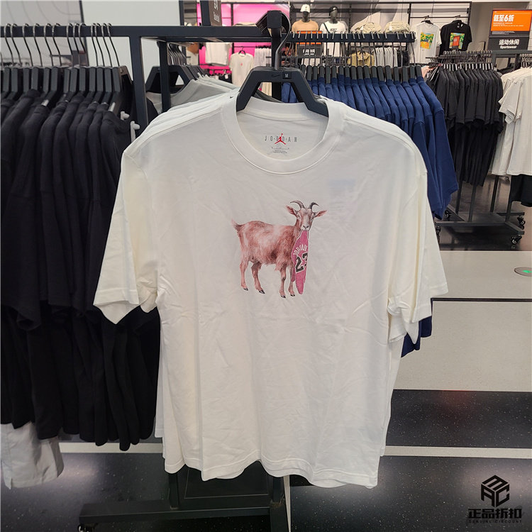 Air Jordan Goat 印花男子纯棉透气舒适短袖T恤 IF0787-100图片
