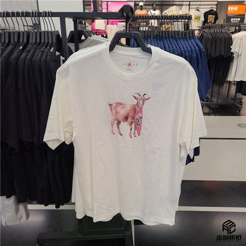 Air Jordan Goat 山羊含球衣印花男子纯棉短袖T恤 IF0787-100
