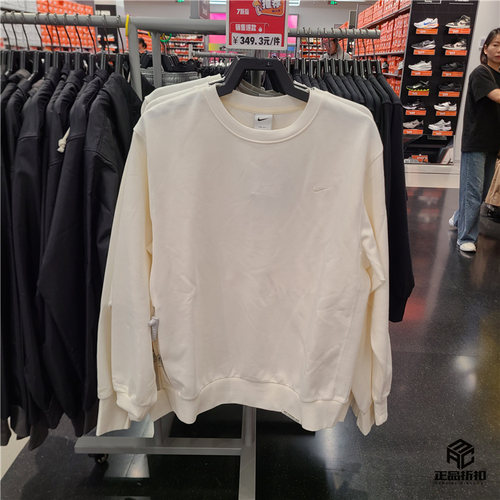 NIKE/耐克 春秋款小勾刺绣速干透气宽松圆领针织套头卫衣 DQ5821