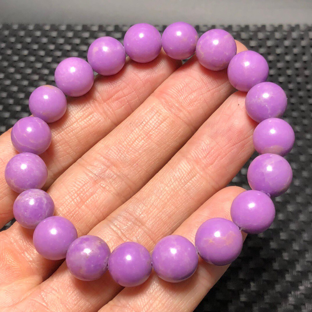 196天然紫云母手链 斜红磷铁矿 10.2毫米左右 29.6克 价格45