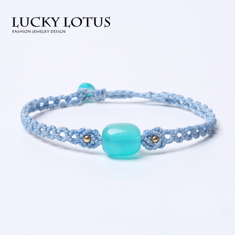 luckylotus手工编织天河石转运珠配精致手绳女手串可调节个性百搭