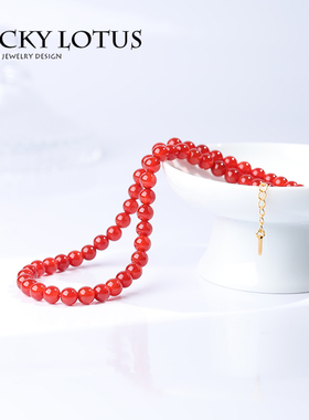 红色玛瑙石锁骨链女项链原创设计