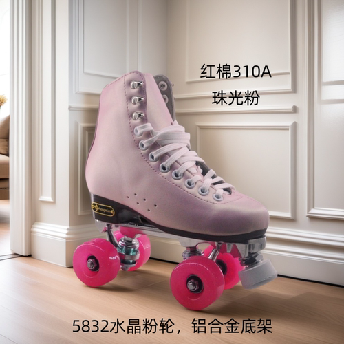 溜冰鞋红棉里外头层牛皮