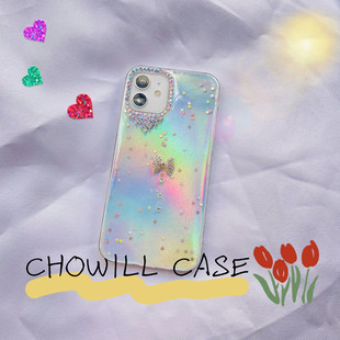 CHOWILL自制bling闪粉水钻满天星适用苹果iPhone17 Air 16Pro 15Plus 14/13 12 11 XR XSM 78P SE滴胶手机壳