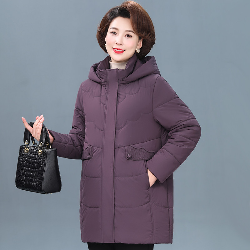 老年人棉袄女中长款棉衣2026冬装奶奶驼绒棉服中老年妈妈加厚外套