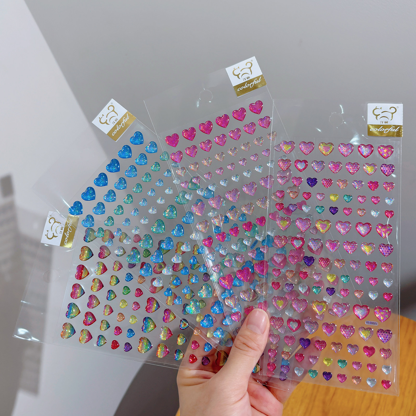 ins闪粉爱心星星贴纸立体应援妆容贴画手机贴纸儿童diy装饰奖励贴