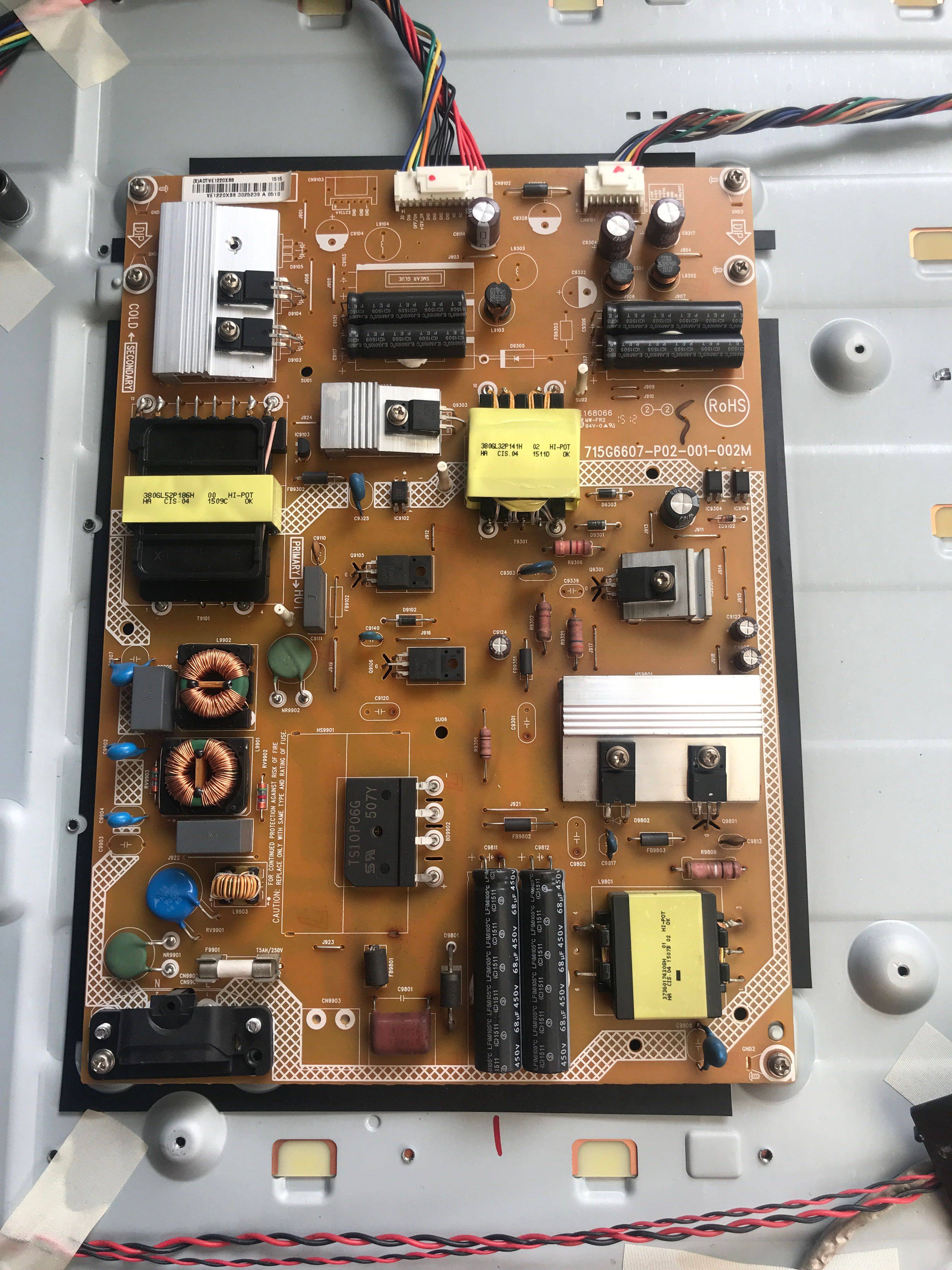 313飞利浦55PUF5650/T3 6650/T3电源板715G6607-P02-001-002M