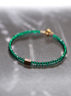 入锦女款再生祖母绿手链设计款