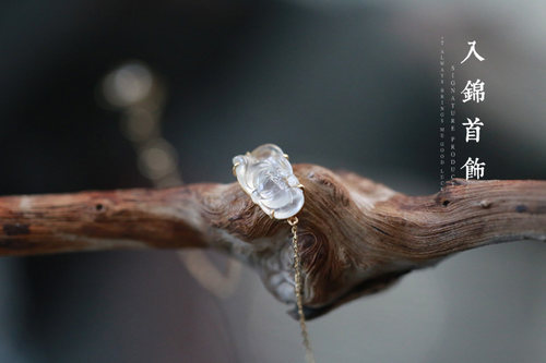 入锦定制莲花雕件18k玫瑰金首饰