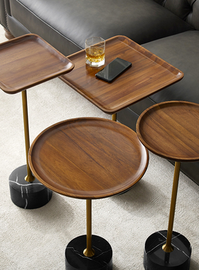 实木边几小茶几迷你高窄角几沙发边桌胡桃木茶桌移动床头床边桌子