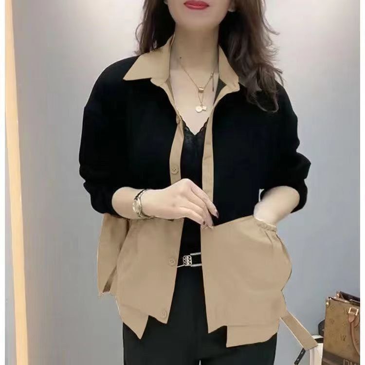 春秋新款女士衬衫中年妈妈装大码宽松休闲薄款长袖外套女外搭上衣