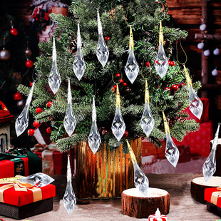 跨境亚马逊电商圣诞礼品圣诞饰品圣诞树挂件 亚克力吊坠冰坠装饰
