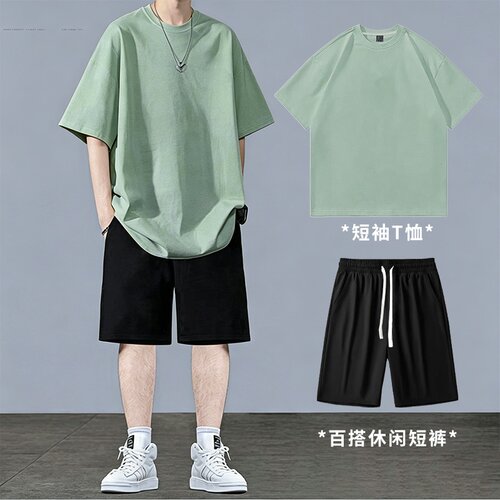 夏季索罗娜凉感纯色运动休闲套装