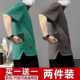 口袋短袖 薄款 t恤男士 隐藏式 夏季 潮流宽松大码 圆领华夫格凉感半袖