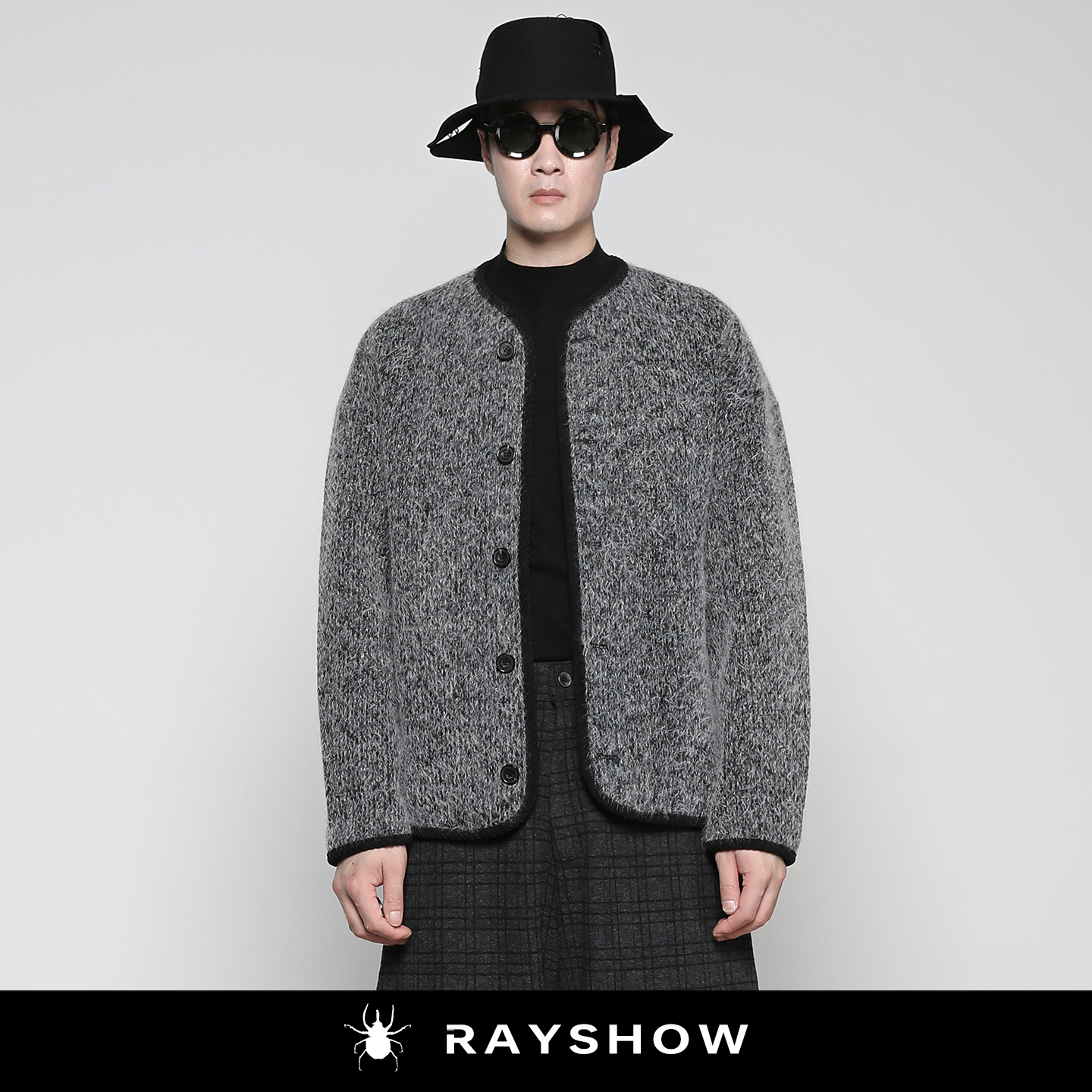 RAYSHOW原创日系单排扣毛毛外套