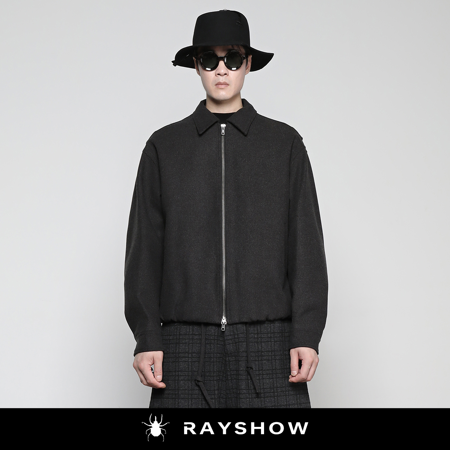 原创可调节下摆羊毛呢夹克外套