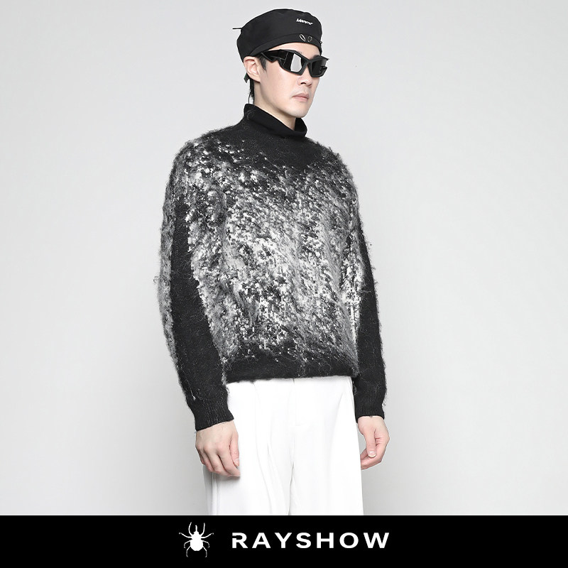 RAYSHOW·男女同款HARE小众高级感满天星毛衣保暖加厚套头羊毛衫