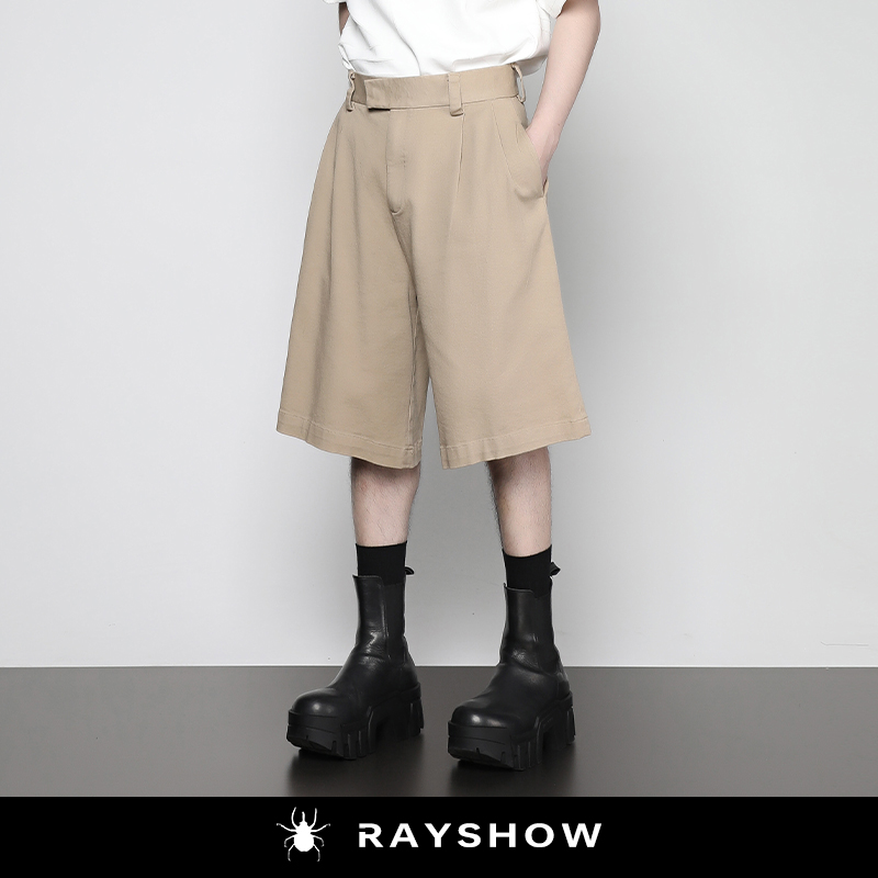 RAYSHOW@斜纹酵素洗水百慕大短裤