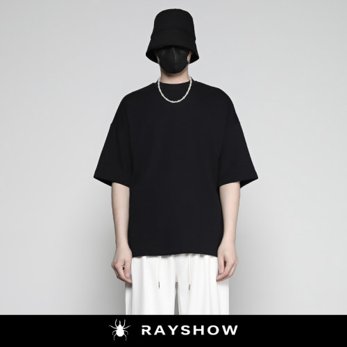 RAYSHOW治愈云感双面磨毛弹力T恤
