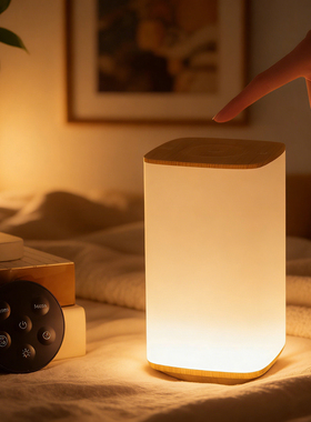 RGB色环选色氛围灯定时床头灯无极调光台灯usb充电遥控触摸小夜灯