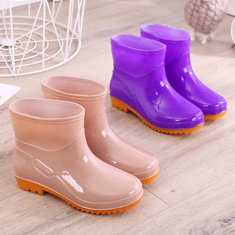 耐磨防滑牛筋底短筒胶鞋时尚水靴