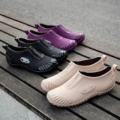 时尚 网红防滑耐磨踩水套鞋 浅口雨鞋 雨靴女夏低筒外穿成人工作胶鞋