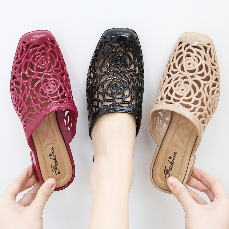 懒人沙滩镂空网红防滑休闲凉拖鞋