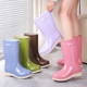 中筒工作水靴防水鞋 新款 雨靴夏季 女外穿加厚防滑雨鞋 学生休闲 韩版