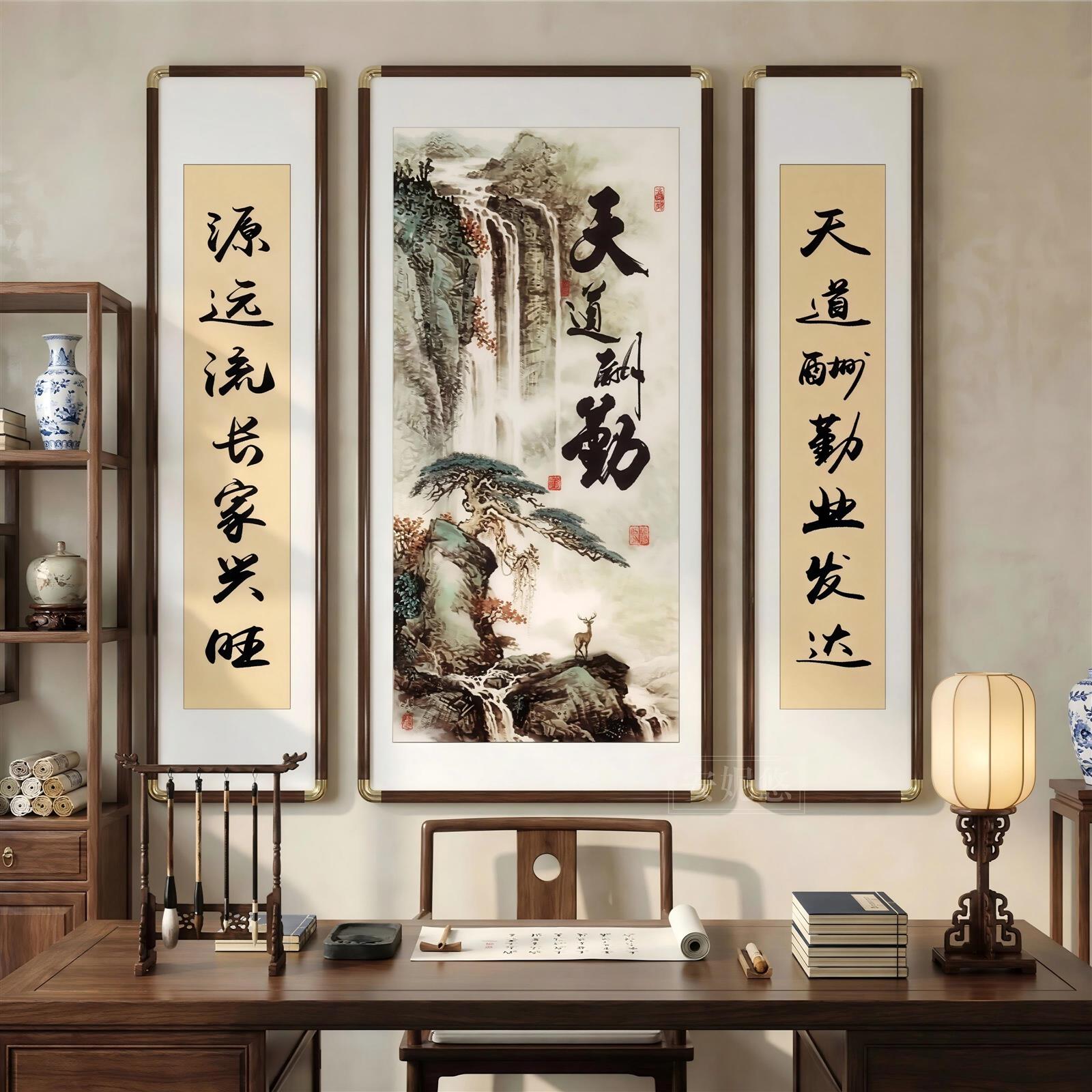 农村中堂画客厅挂画山水画堂屋大
