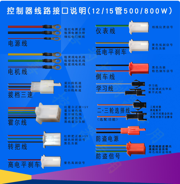 正弦波静音电动电瓶车控制器48v350w500w60v800w智能无刷三模通用