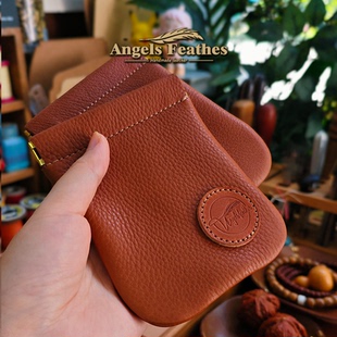 真皮手工定制文玩收纳袋晴源斋EDC手串牛皮108盘玩Angels Feathes