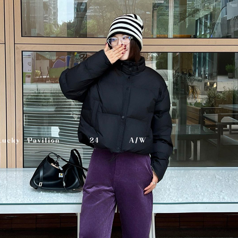 幸运阁冬休闲短款立领90绒羽绒服