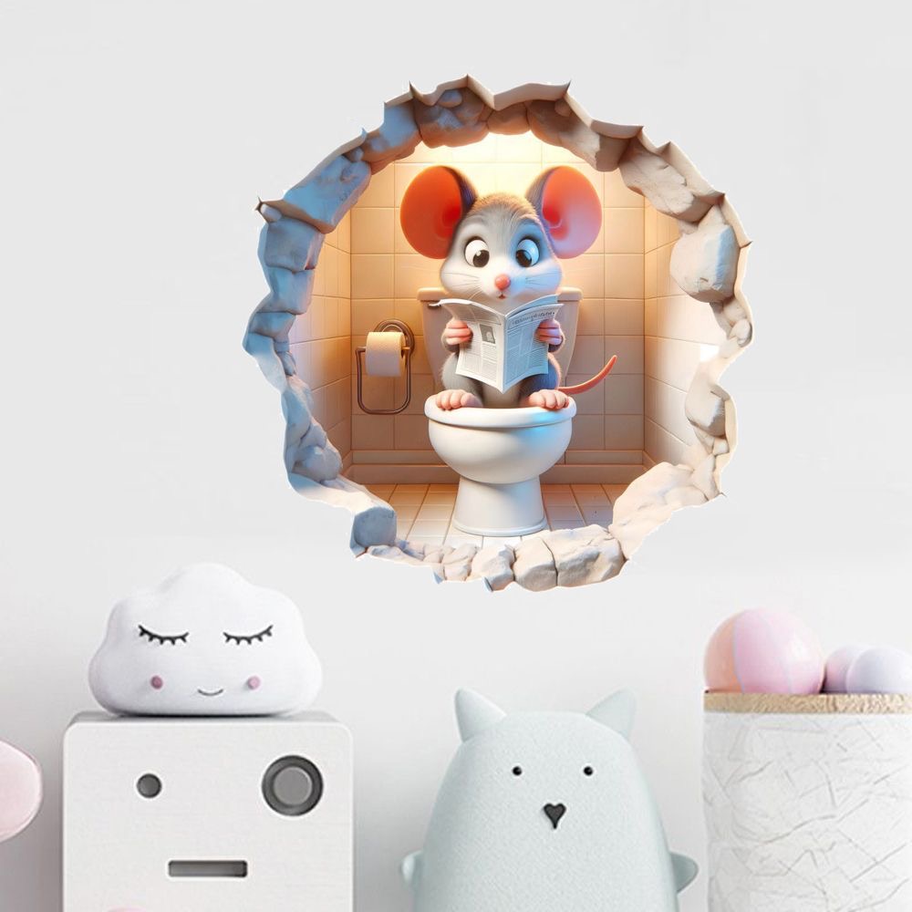 儿童房幼儿园装饰卡通动物墙贴纸3D立体效果贴画遮丑补洞自粘防水图片