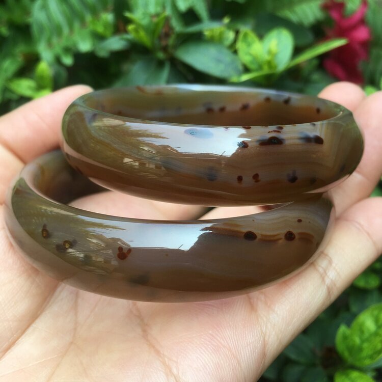 原矿巴西纯天然原色无烧蜜糖色红朱砂玛瑙手镯子加厚女款56 60mm