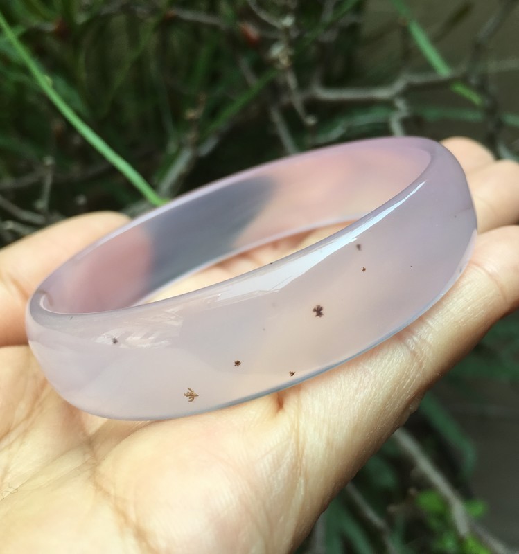 巴西纯天然紫罗兰水草/朱砂玛瑙玉髓手镯女款百搭手环镯子56 60mm
