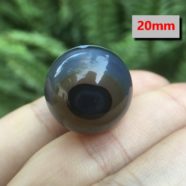 DIY散珠配件巴西纯天然俏色缠丝玛瑙圆珠20mm天眼复古单珠半宝石