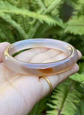 天然原色无烧一点红玛瑙手镯圆条