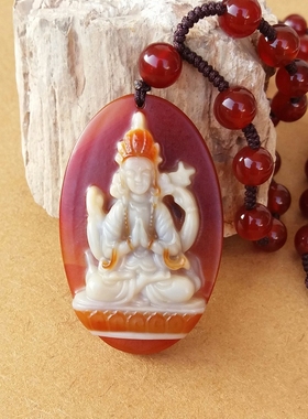 密宗红玉髓招财进宝大吉大利吊坠