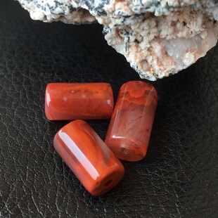 DIY 散珠配件原色无烧纯天然四川料南红玛瑙管珠单珠无优化百搭女