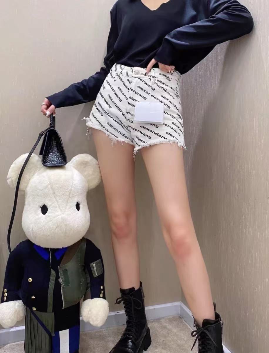 2026夏季新款美式复古字母印花牛仔短裤女高腰显瘦百搭休闲热裤潮