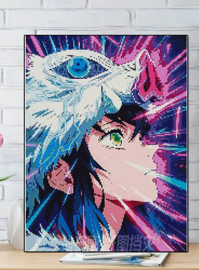 鬼灭之刃伊之助钻石画女孩DIY贴砖石画十字绣动漫人物demonslayer