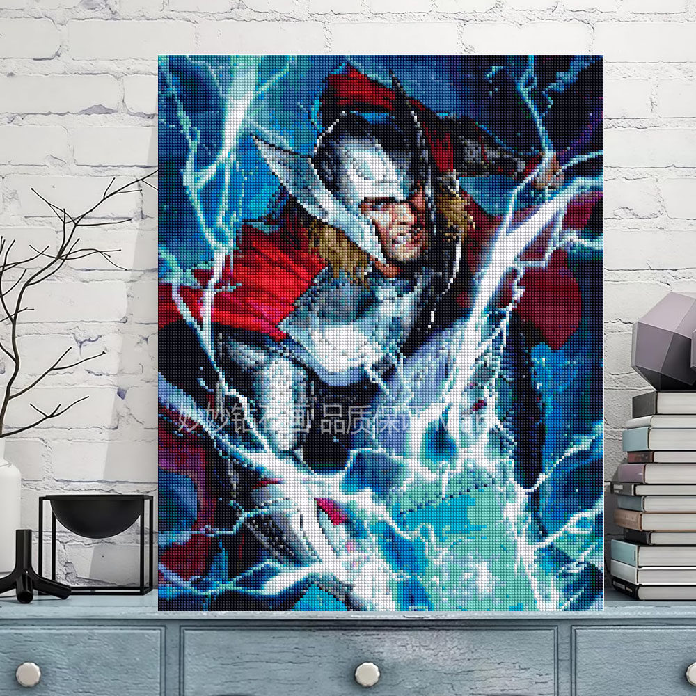 THOR雷神钻石画儿童房男孩床头挂画成人DIY手工马赛克刺绣砖石画