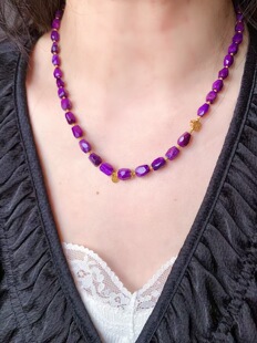 回收舒俱来皇家紫项链 规格9.2 6.1mm 18.9g 玉化冰透料子