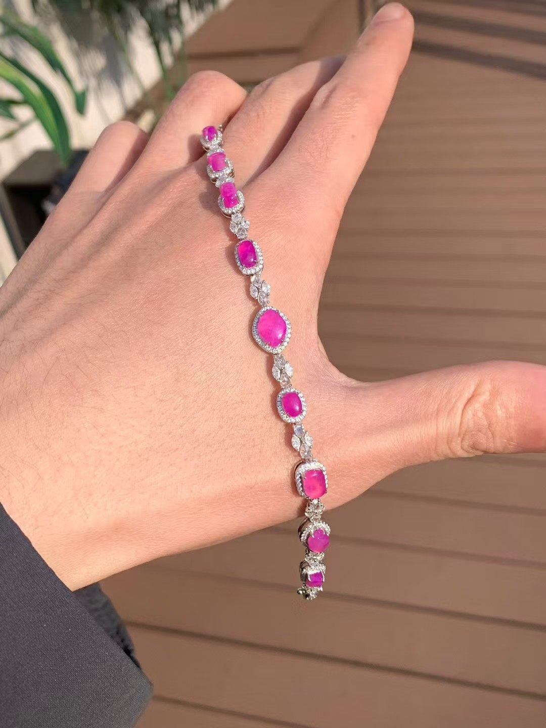 回收天然水晶荧光冰桃红舒俱来手链18k金镶嵌,珠宝/钻石/翡翠,手链/手串,淘宝优惠券,粉丝福利购,淘宝优惠卷